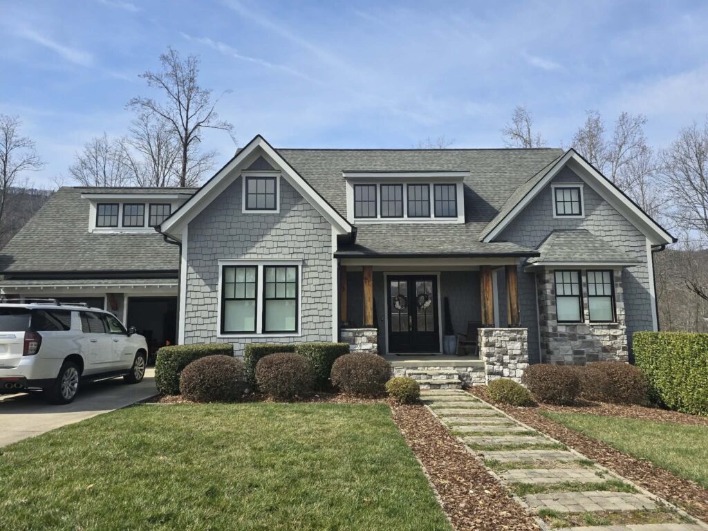 Gray craftsman-style home in Ooltewah, TN with residential window film on its windows