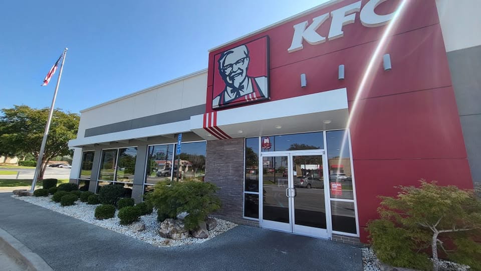 Commercial window film on a restaurant storefront